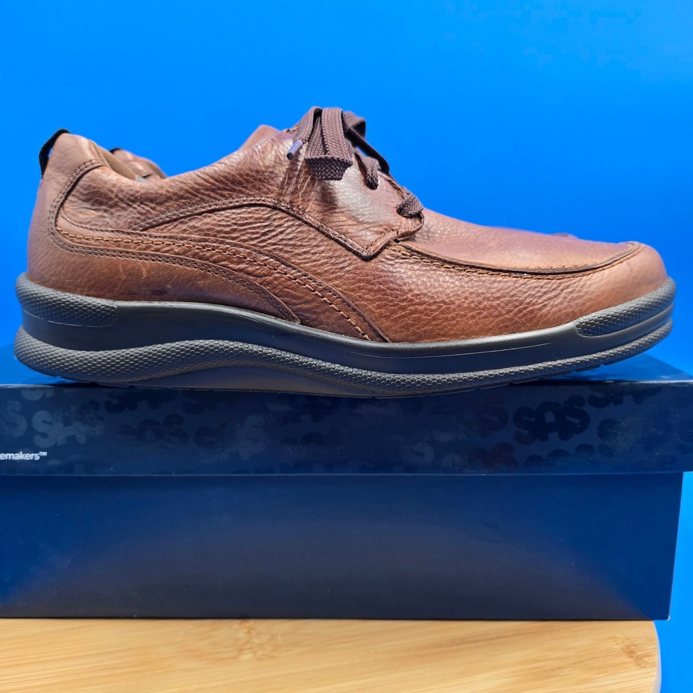 SAS Move On Brown Leather Lace Up Walking Shoes Mens 9‎ M Made in USA